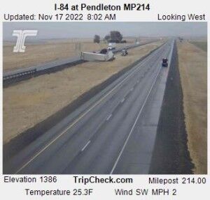 UPDATE: I-84, OR 204 open, winter conditions causing slick roads